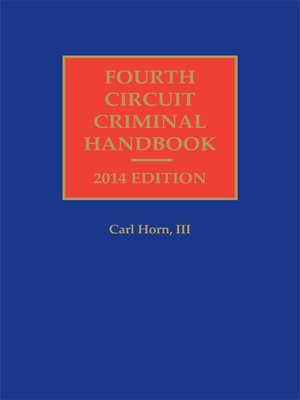 cover image of Fourth Circuit Criminal Handbook